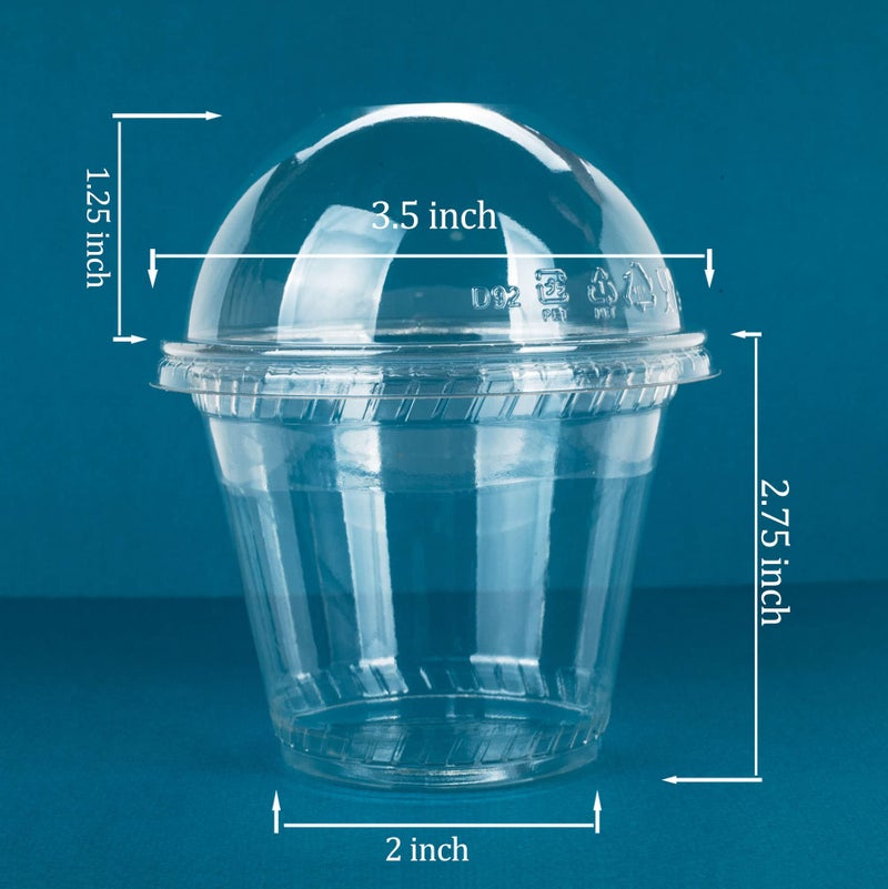 Golden Apple Cup series, 9oz Clear Plastic cups with Dome lids no hole 50sets, BPA Free - Image 2